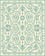 Art Nouveau Floral Teal Pattern Design Rug
