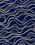 Navy Swirling Abstract Rope Pattern Rug