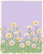 Daisies Meadow Pastel Floral Art Rug