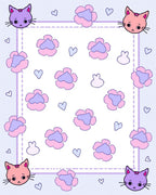 Cute Cat Flower Pattern Rug