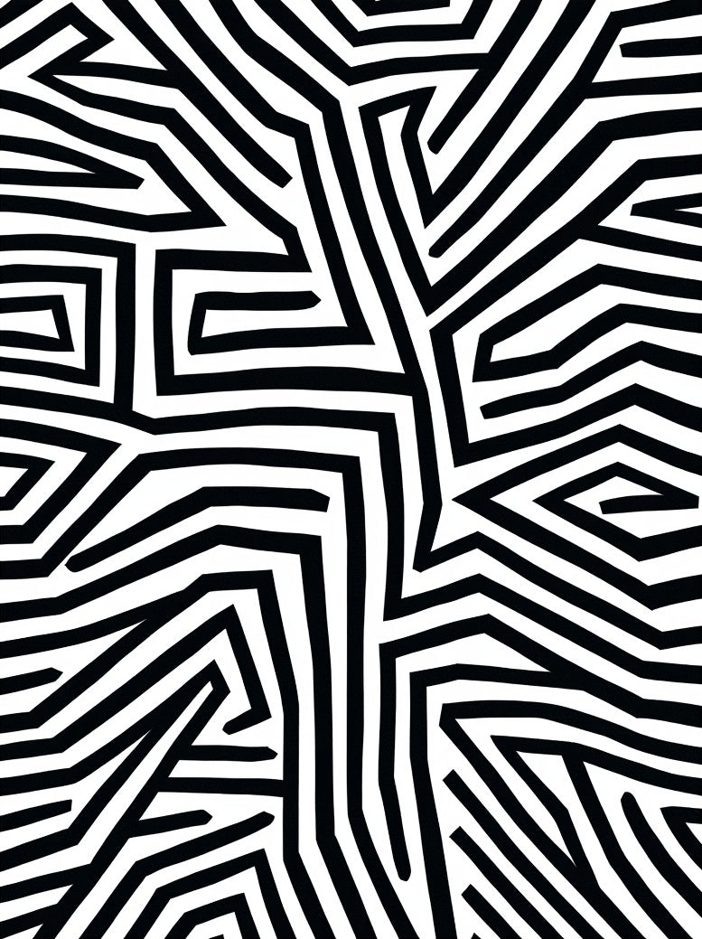 Abstract Geometric Striped Design Rug