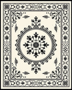 Ornate Floral Crest Mandala Design Rug
