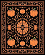 Orange Pumpkin Paisley Artwork Rug