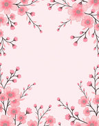 Pink Blossom Branch Art Rug