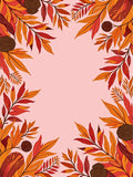 Autumn Leaves Floral Border Design Rug