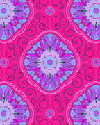 Vibrant Fuchsia Floral Swirls Pattern Rug