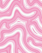 Pink Swirl Abstract Pattern Design Rug