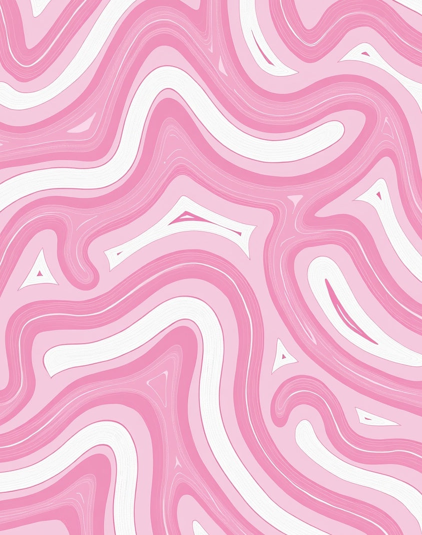 Pink Swirl Abstract Pattern Design Rug