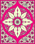 Vibrant Pink Floral Mandala Design Rug