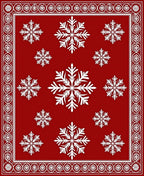 Red Snowflake Festive Pattern Rug