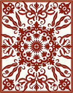 Red Floral Medallion Intricate Design Rug