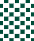 Deep Green White Checkerboard Pattern Rug