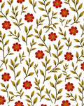 Rustic Red Flower And Leaf Pattern Rug