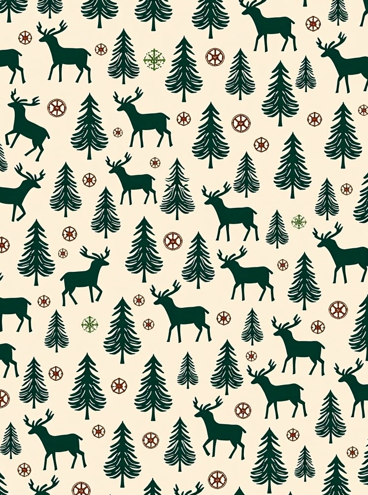 Forest Deer Tree Pattern Design Rug
