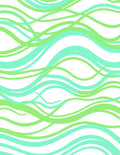 Mint Green Wavy Stripe Pattern Rug