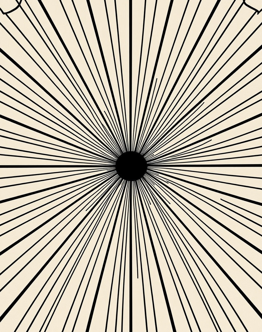Minimalist Sunburst Geometric Design Rug