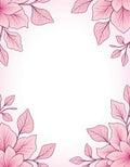 Delicate Pink Floral Vine Design Rug