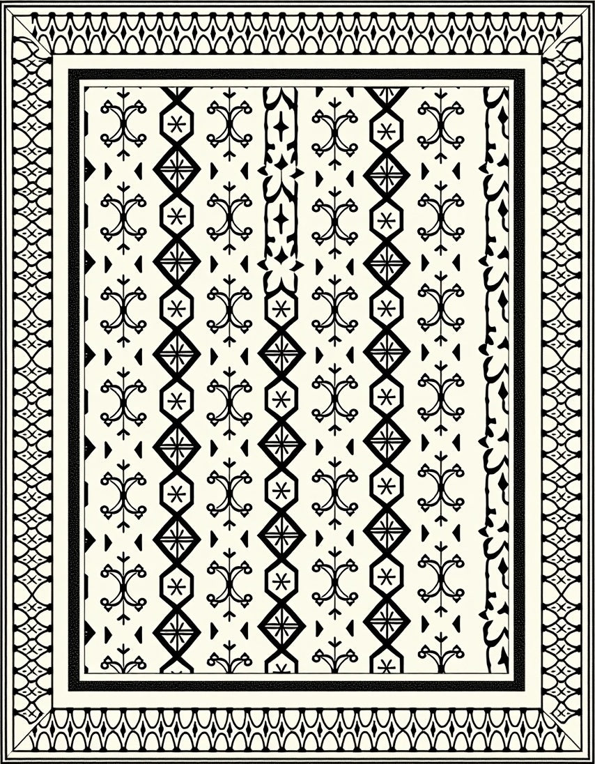 Tribal Geometric Diamond Pattern Rug