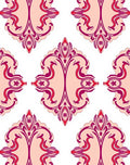 Ornate Pink Crimson Floral Pattern Rug