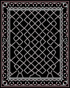Black Diamond Geometric Lace Pattern Rug