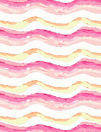 Pink Yellow Wave Pattern Design Rug