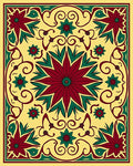 Radiant Floral Scrollwork Decorative Rug