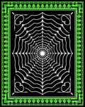 Striking Black White Spiderweb Jewel Rug