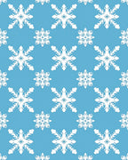 White Snowflake Repeat Blue Background Rug