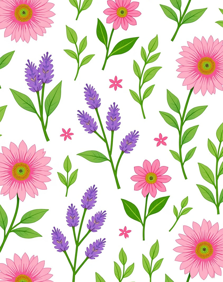 Pink Lavender Botanical Charm Rug