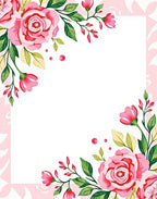 Pink Floral Garden Art Rug