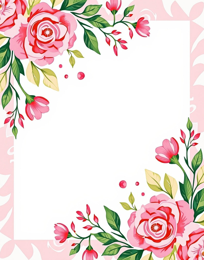 Pink Floral Garden Art Rug