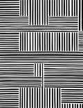 Bold Black White Geometric Stripe Rug