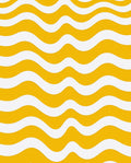 Sunny Yellow White Wavy Pattern Rug