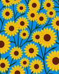 Happy Yellow Sunflower Pattern Rug