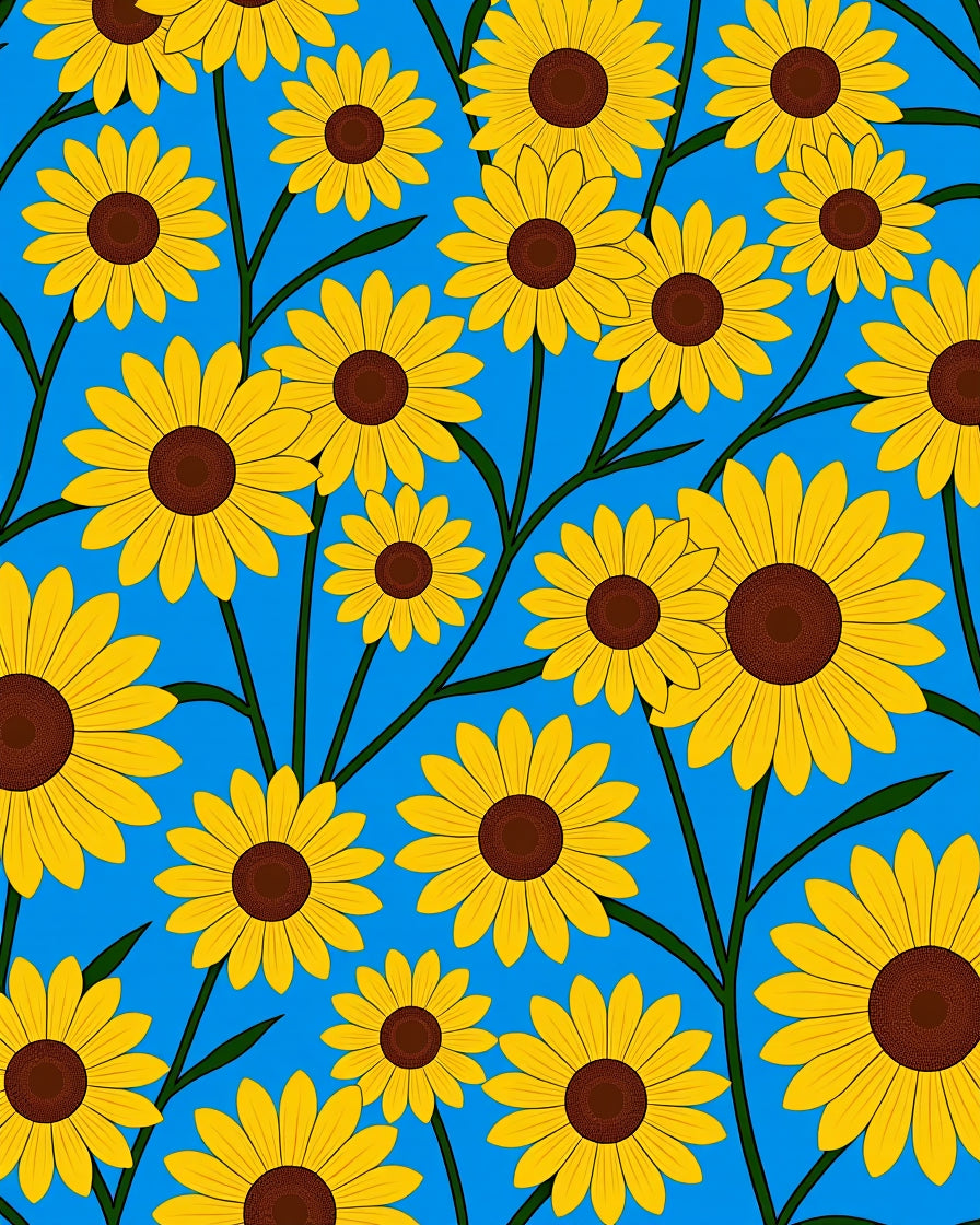 Happy Yellow Sunflower Pattern Rug