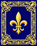 Royal Gold Fleur de Lis Pattern Rug