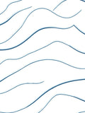 Wavy Blue Abstract Lines Rug