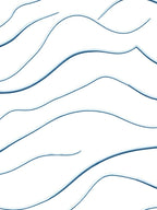 Wavy Blue Abstract Lines Rug