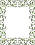 Elegant Green Floral Swirls Pattern Rug