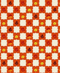 Autumn Leaves Gingham Square Pattern Rug