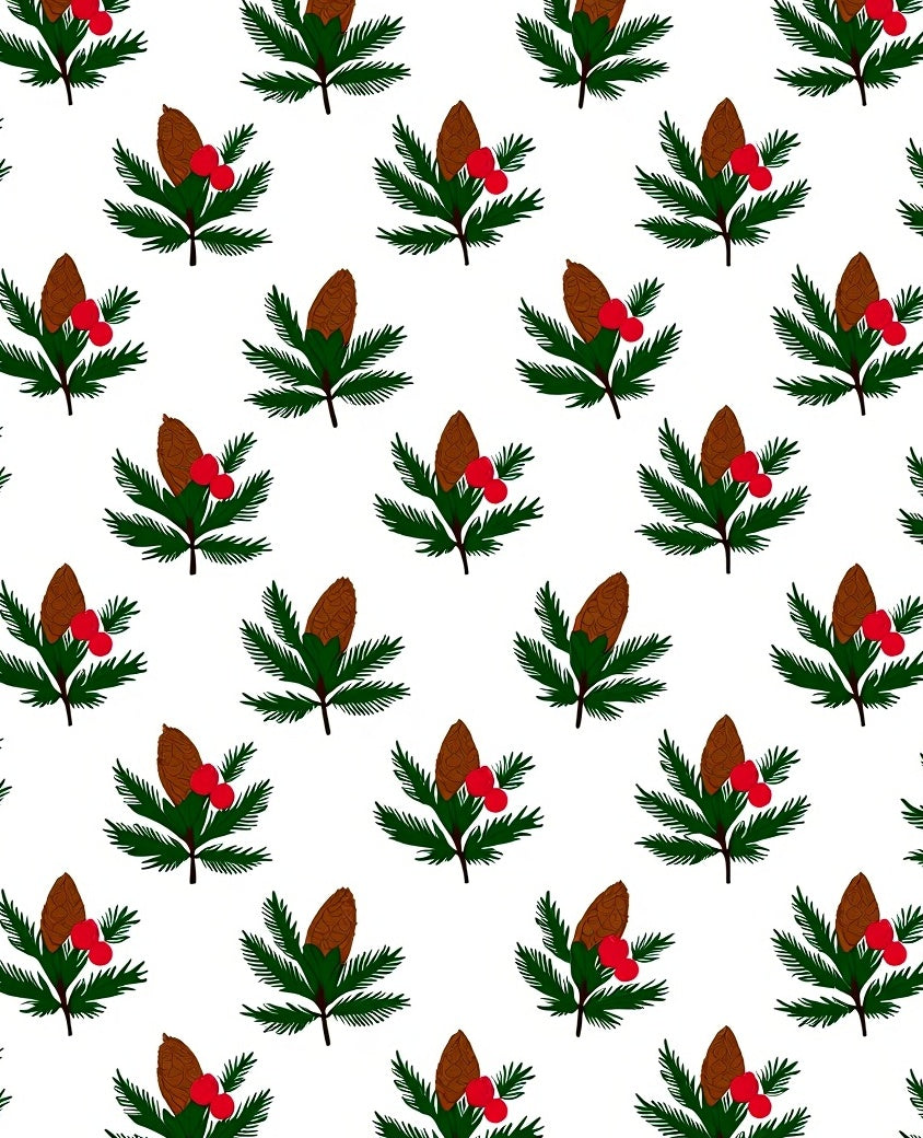 Winter Pinecone Berry Garland Rug