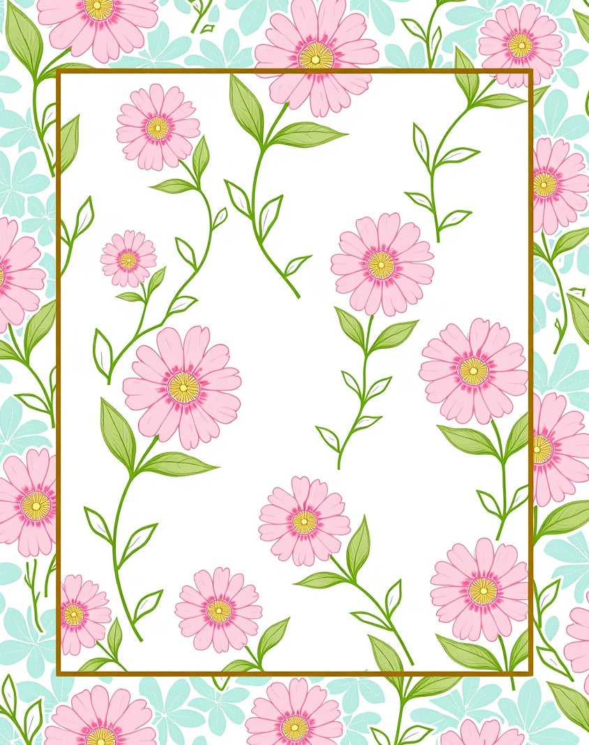 Pink Daisy Floral Pattern Rug