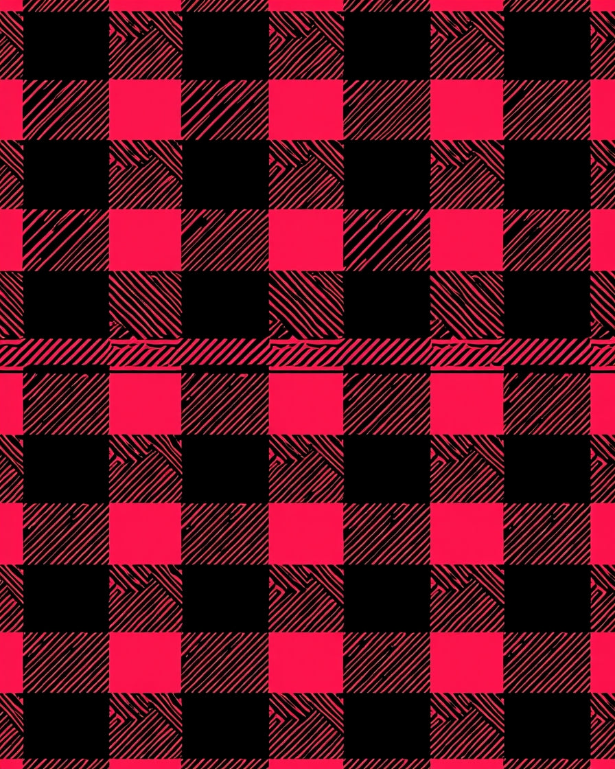 Bold Red Black Buffalo Check Pattern Rug