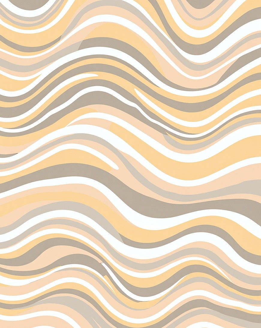 Gentle Cream Yellow Wave Pattern Rug