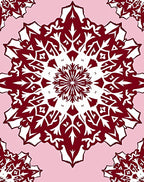 Maroon Floral Mandala Pattern Rug