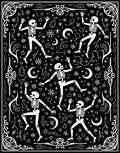 Dancing Skeletons and Celestial Night Sky Rug