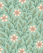 Pastel Floral Branch Botanical Design Rug
