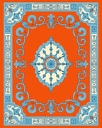 Floral Scrollwork With Medallion Design Rug