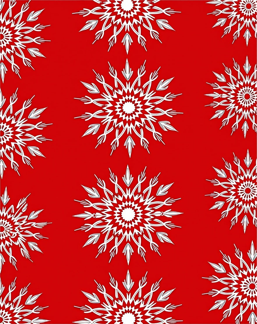 Bold Starburst Pattern Red White Rug