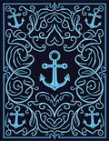 Nautical Anchor Swirls Design Rug